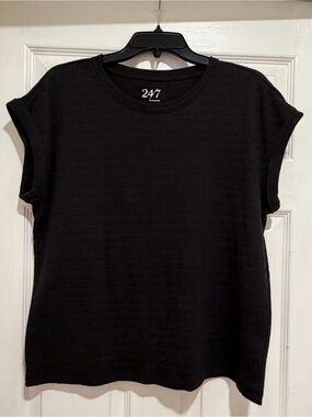 24/7 by Maurice’s Cap Sleeve Black Top, M